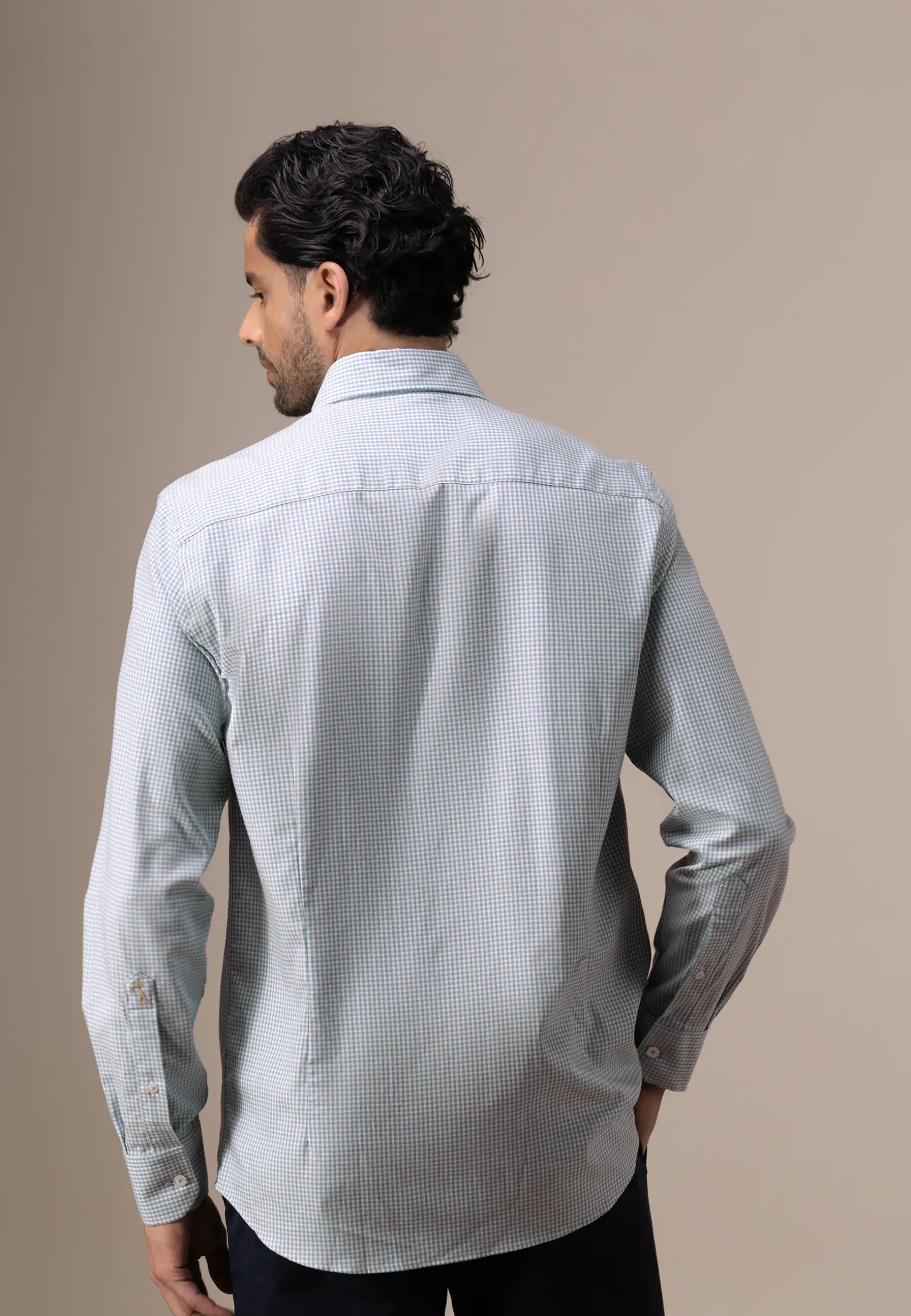 ATELIER twill overhemd met ruitdessin