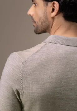 ATELIER vest met suèdelook details