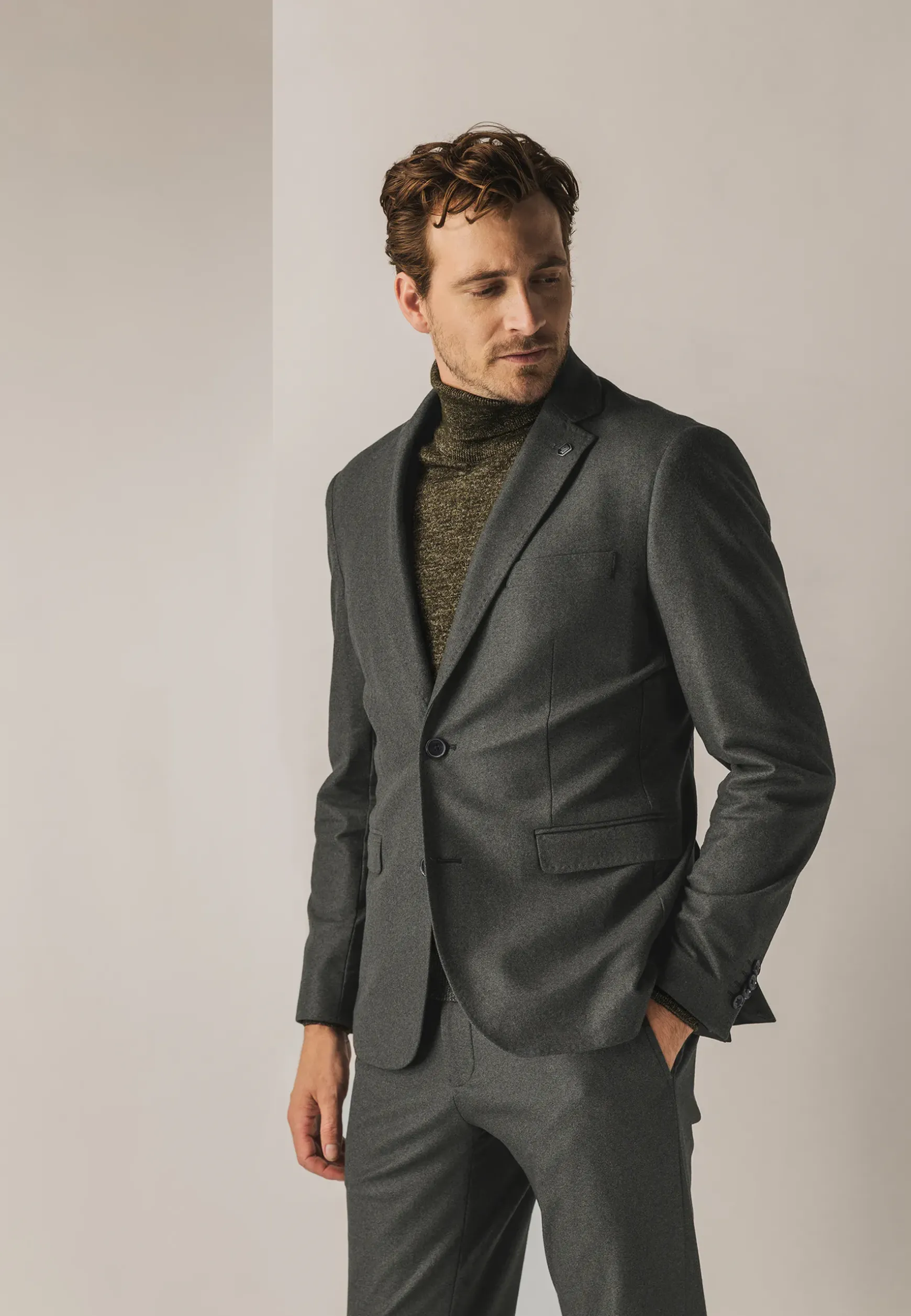 Blazer met stretch en klepzakken