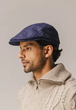 City Sport flat cap met visgraatmotief