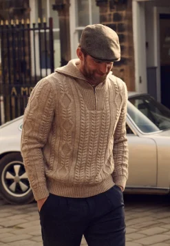 City Sport flat cap met visgraatmotief