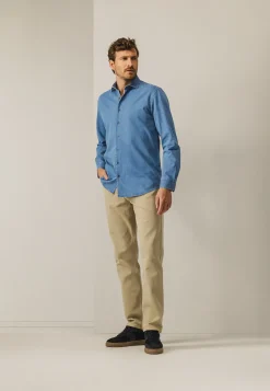 Denim overhemd van katoen