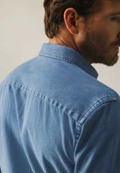 Denim overhemd van katoen