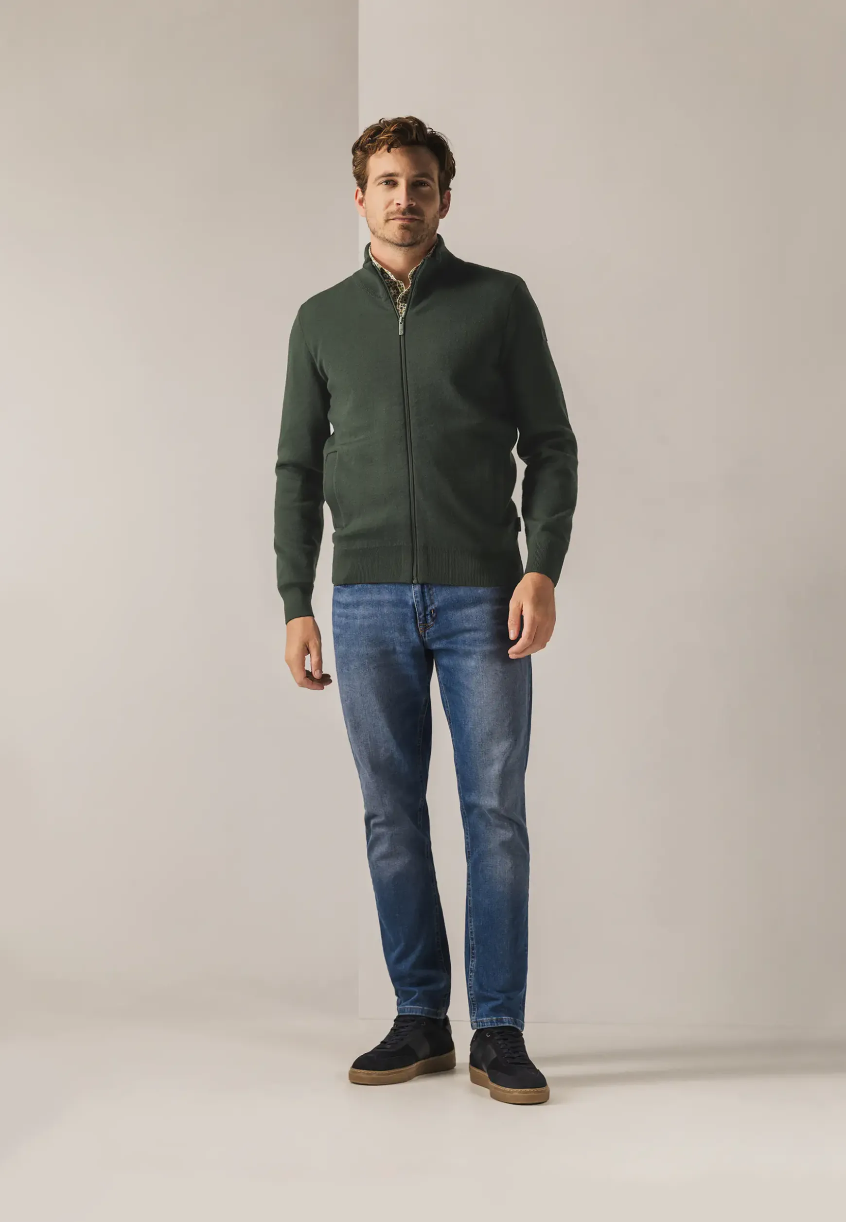 Dubbelgebreid vest met steekzakken