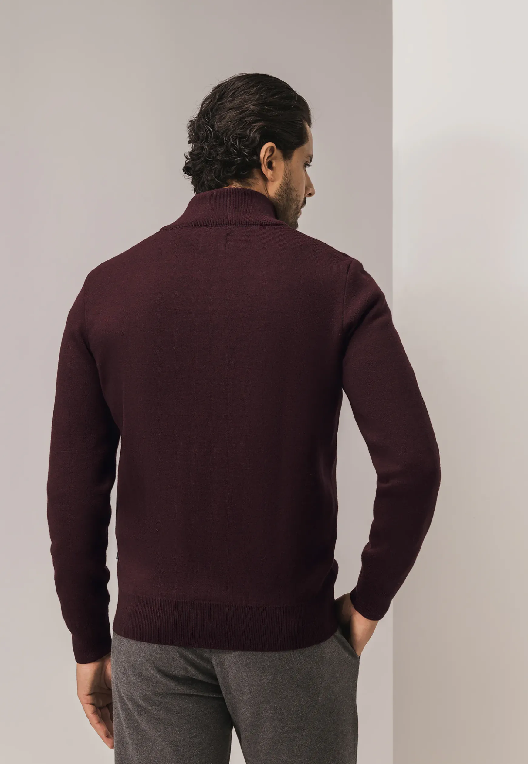 Dubbelgebreid vest met steekzakken