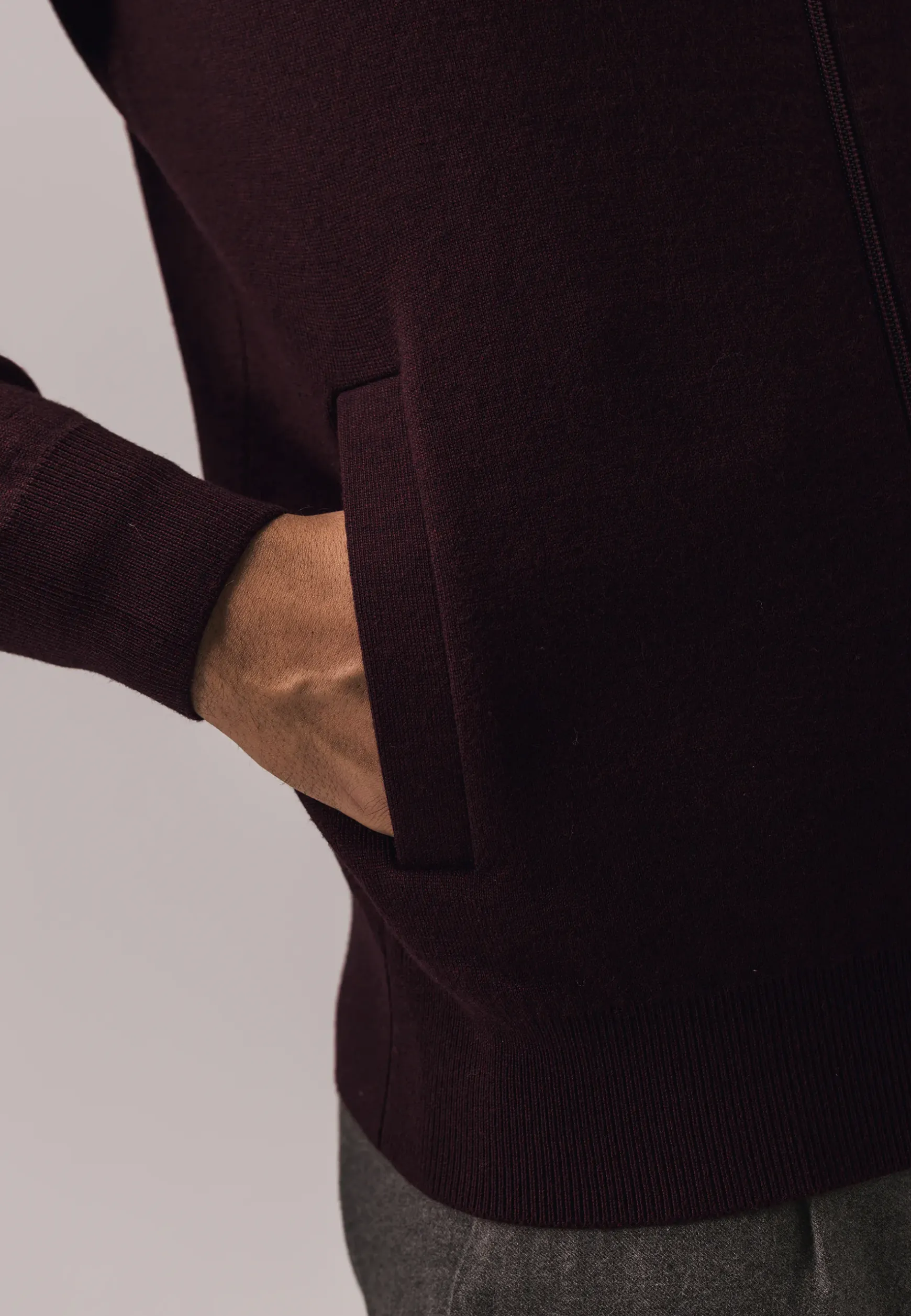 Dubbelgebreid vest met steekzakken