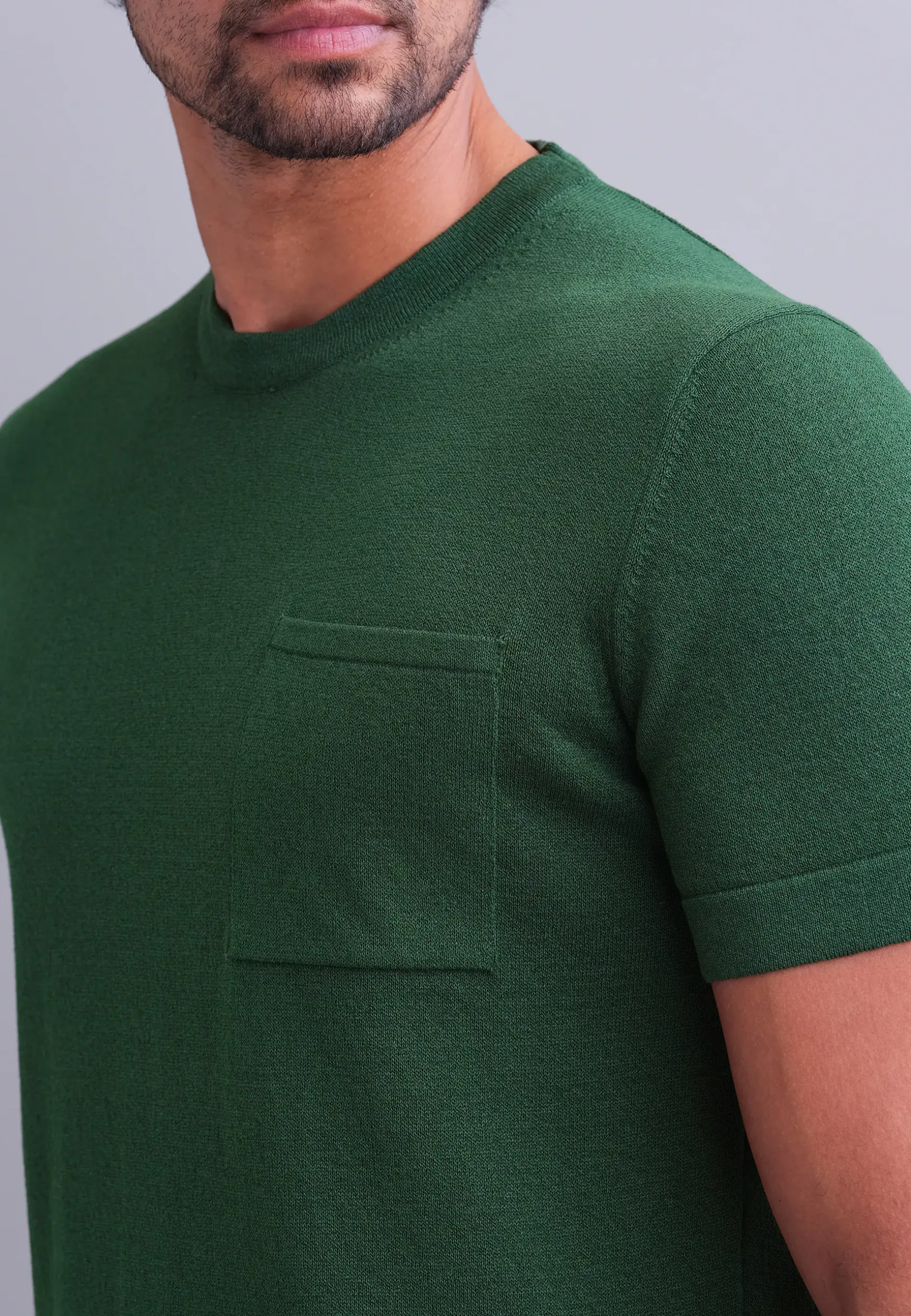 Gebreid T-shirt met borstzak