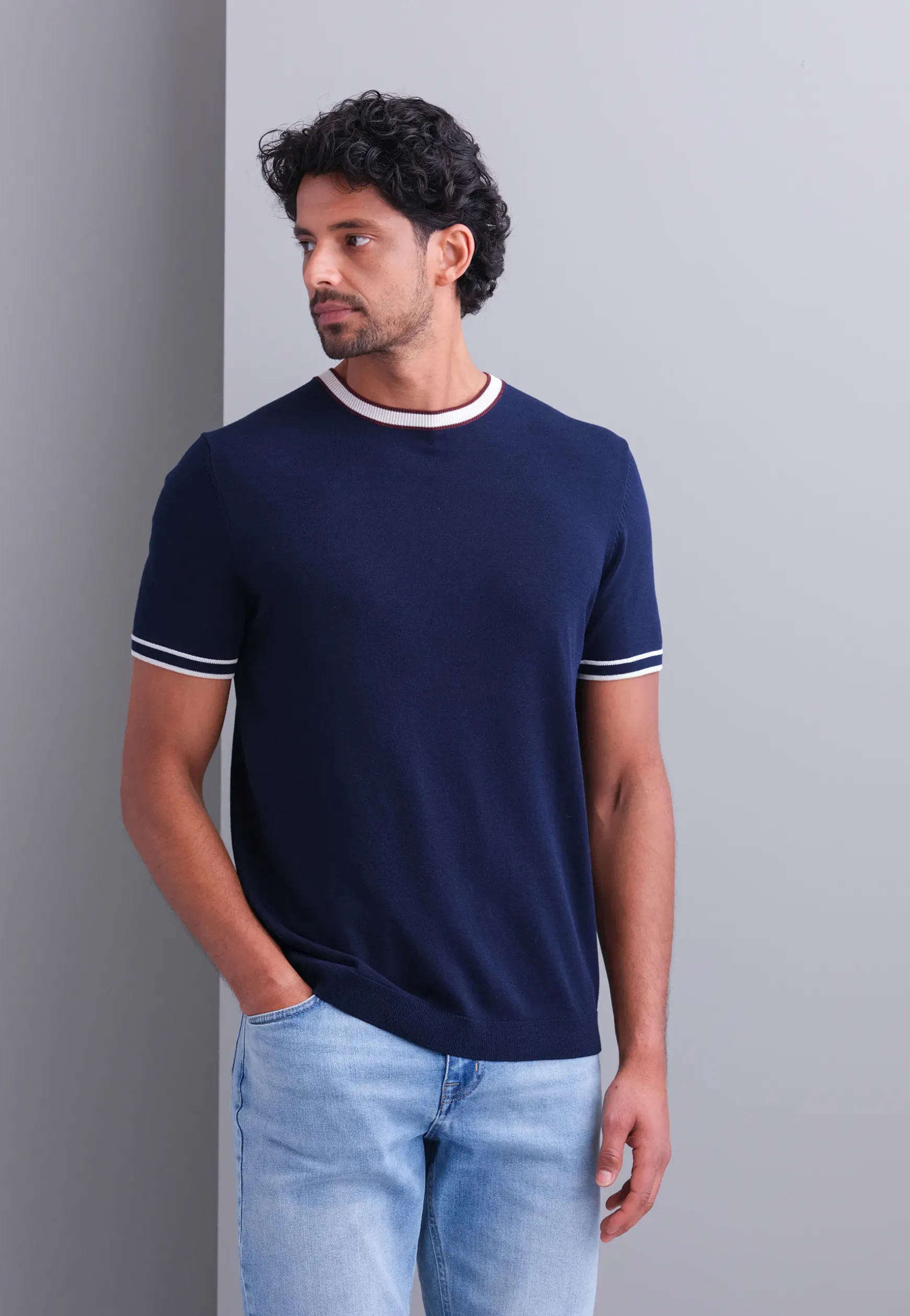 Gebreid T-shirt van een lyocellmix