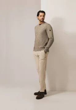 Gemêleerde trui met ribdetails