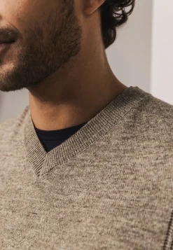 Gemêleerde trui met ribdetails