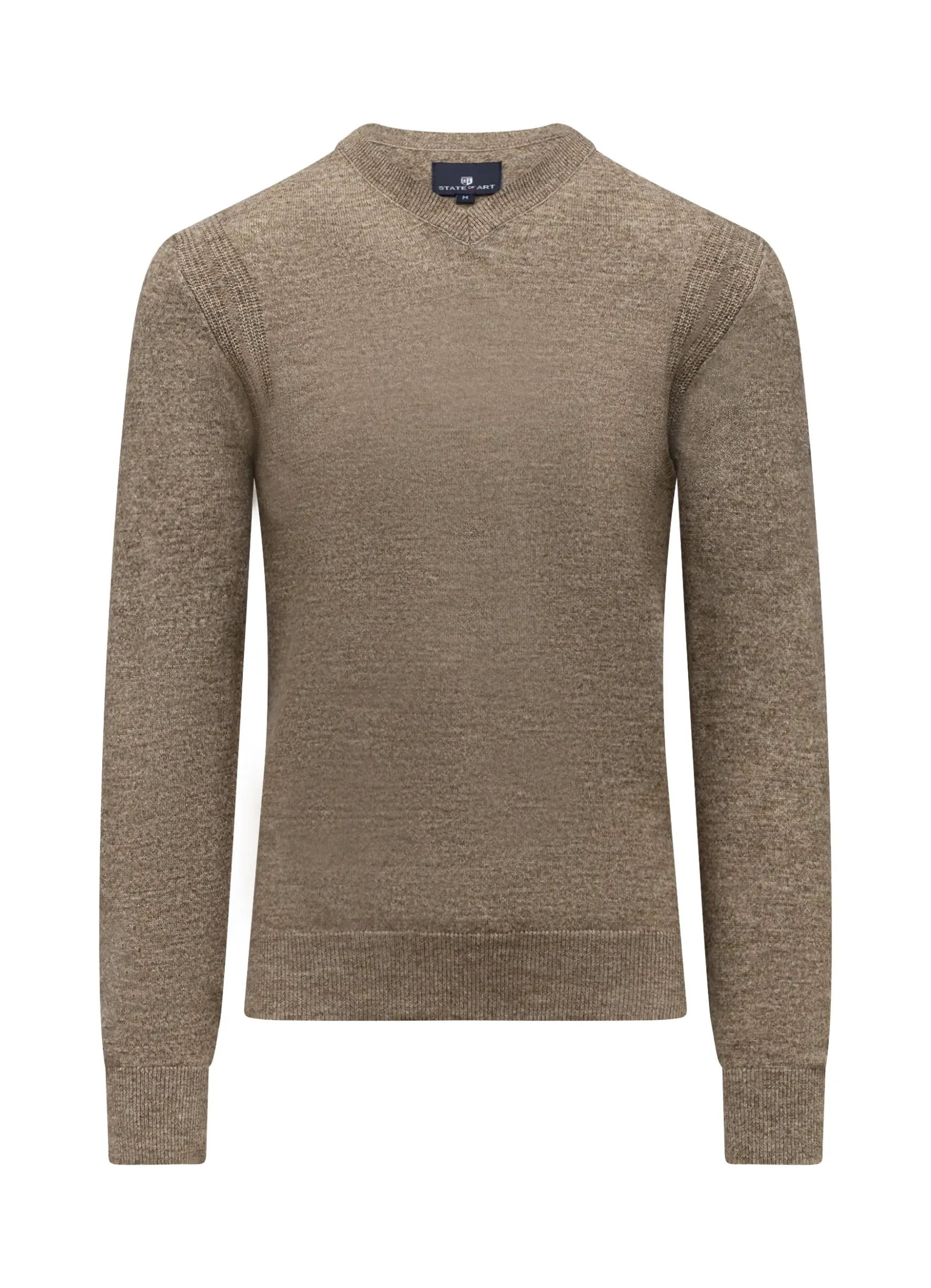 Gemêleerde trui met ribdetails