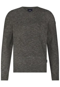 Gemêleerde trui met ribdetails