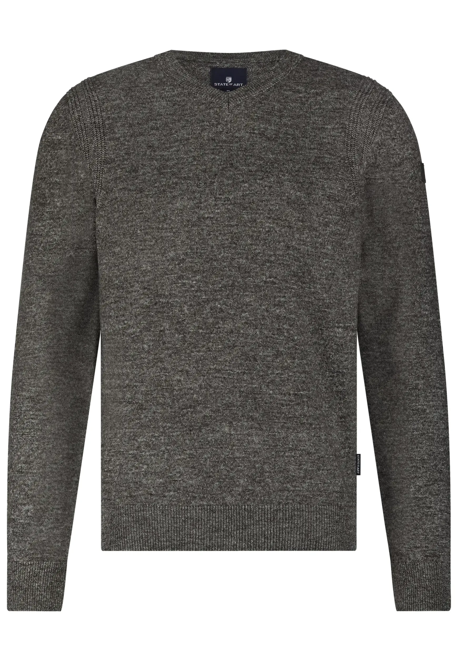 Gemêleerde trui met ribdetails