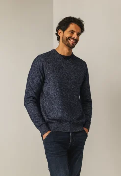 Gemêleerde trui met ribdetails