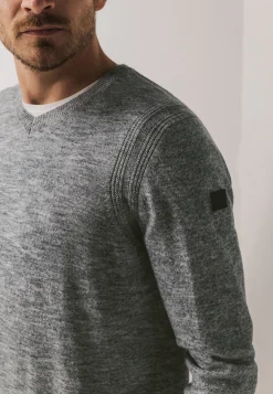 Gemêleerde trui met ribdetails