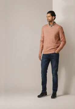 Gemêleerde trui met ribdetails
