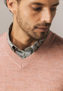 Gemêleerde trui met ribdetails