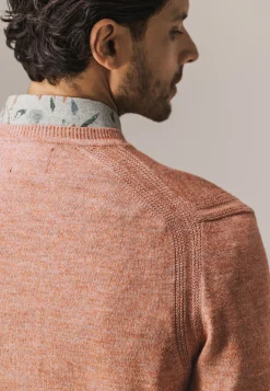 Gemêleerde trui met ribdetails