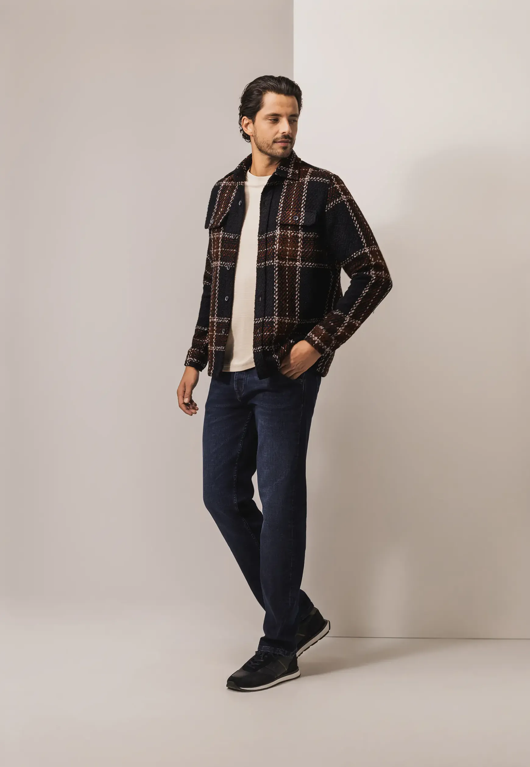 Geruit overshirt met borstzakken