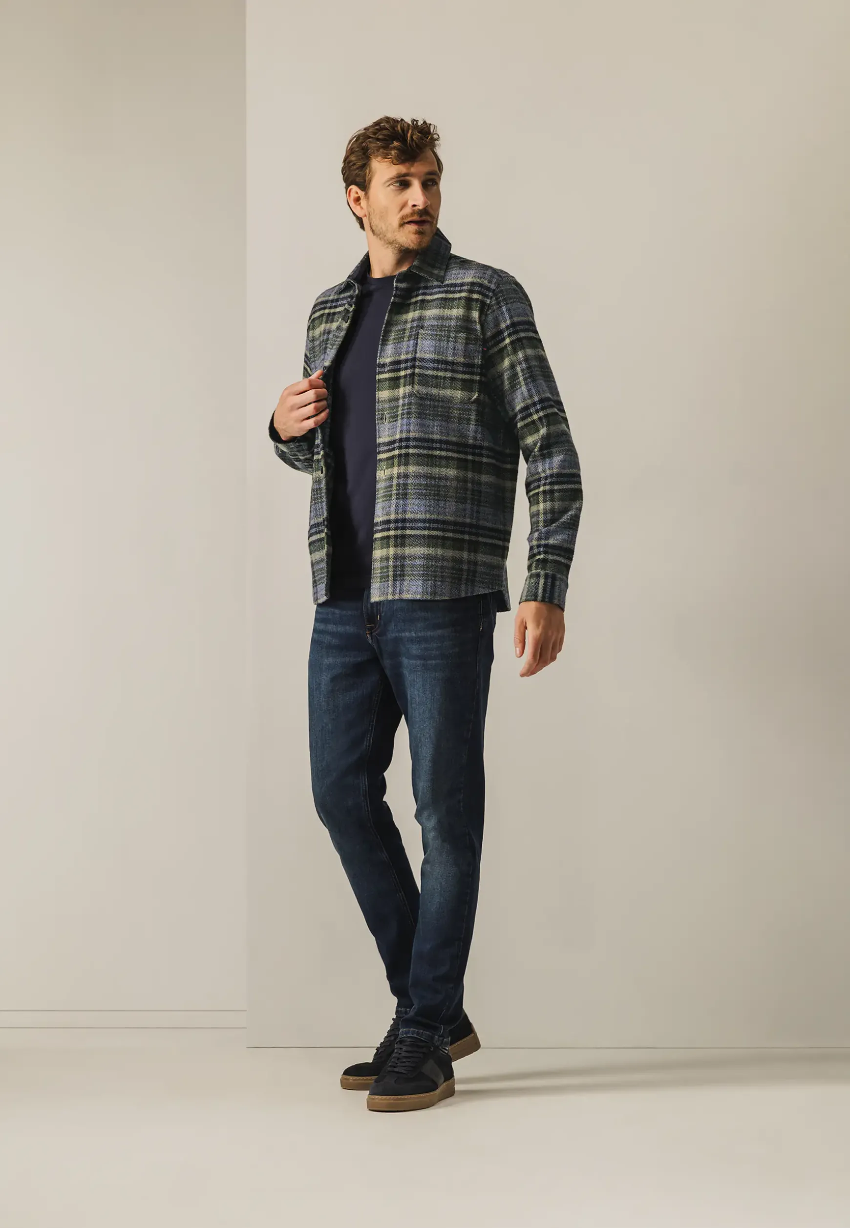 Geruit overshirt van twillstof