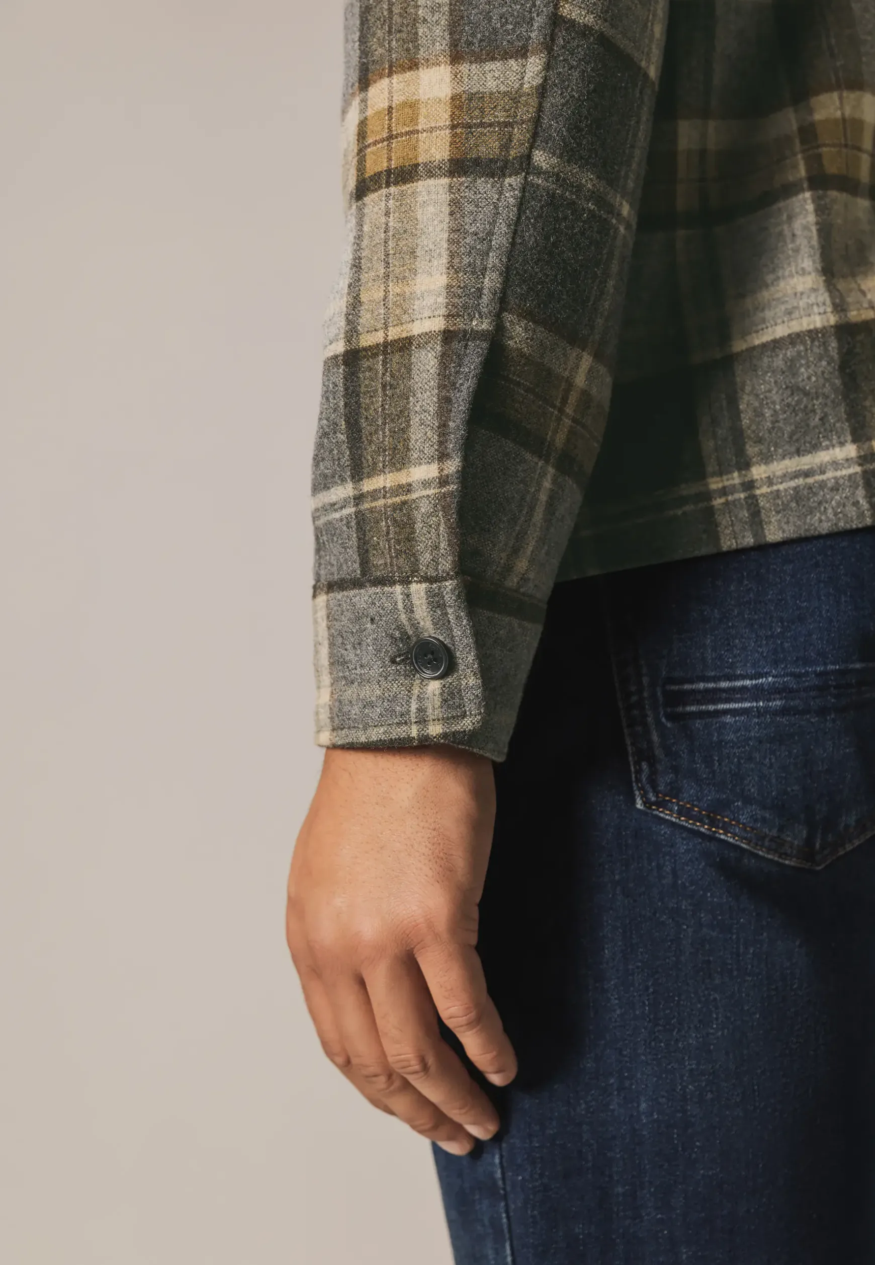 Geruit overshirt van wolmix