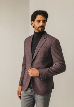Halfgevoerde blazer met gemêleerd dessin