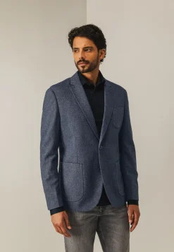 Halfgevoerde blazer met gemêleerd dessin