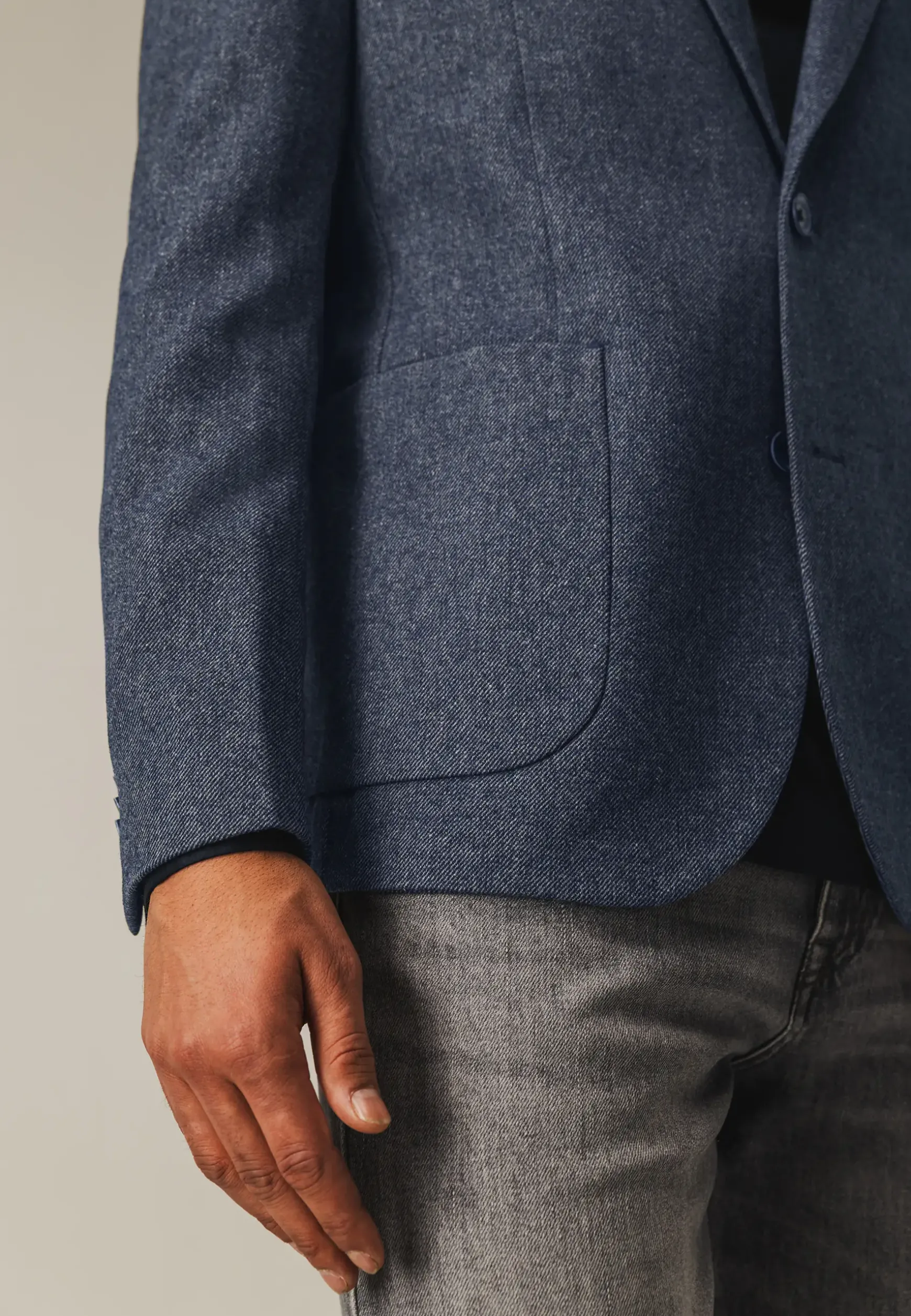 Halfgevoerde blazer met gemêleerd dessin
