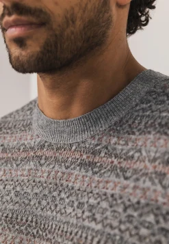 Jacquard trui met ronde hals