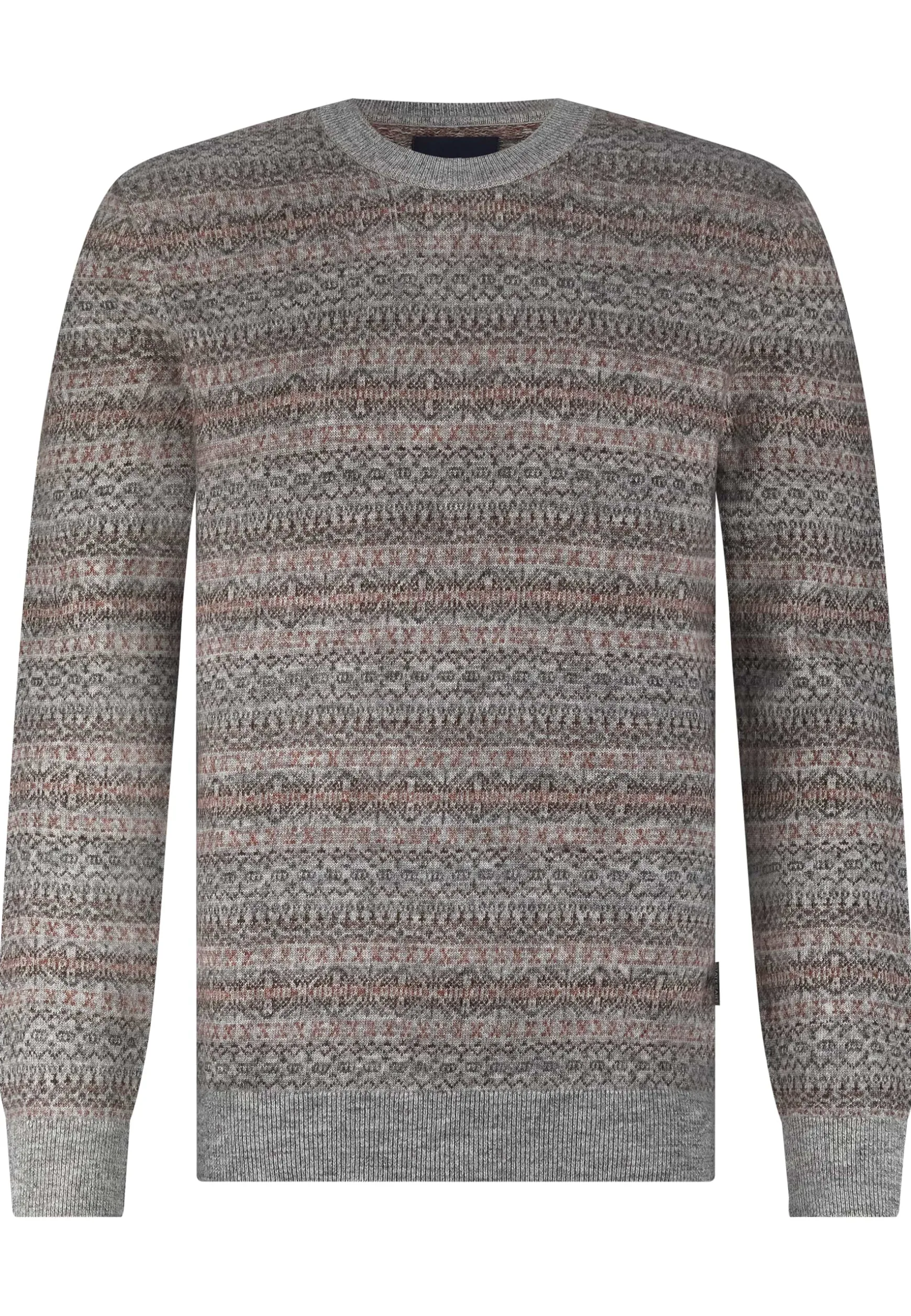 Jacquard trui met ronde hals