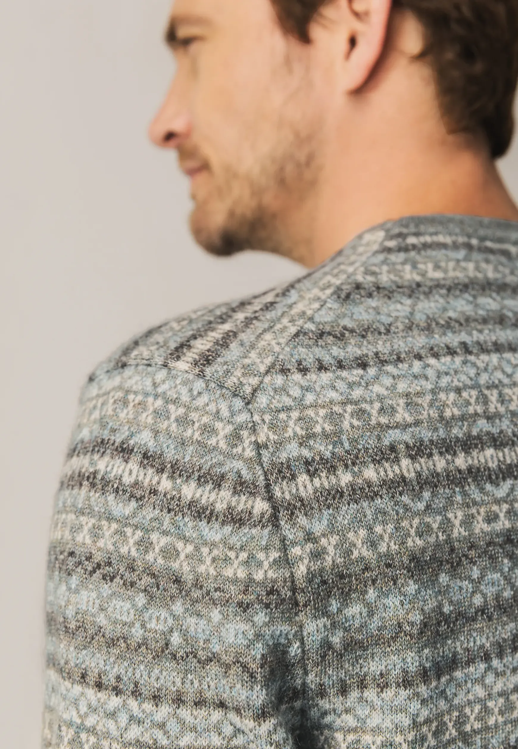 Jacquard trui met ronde hals