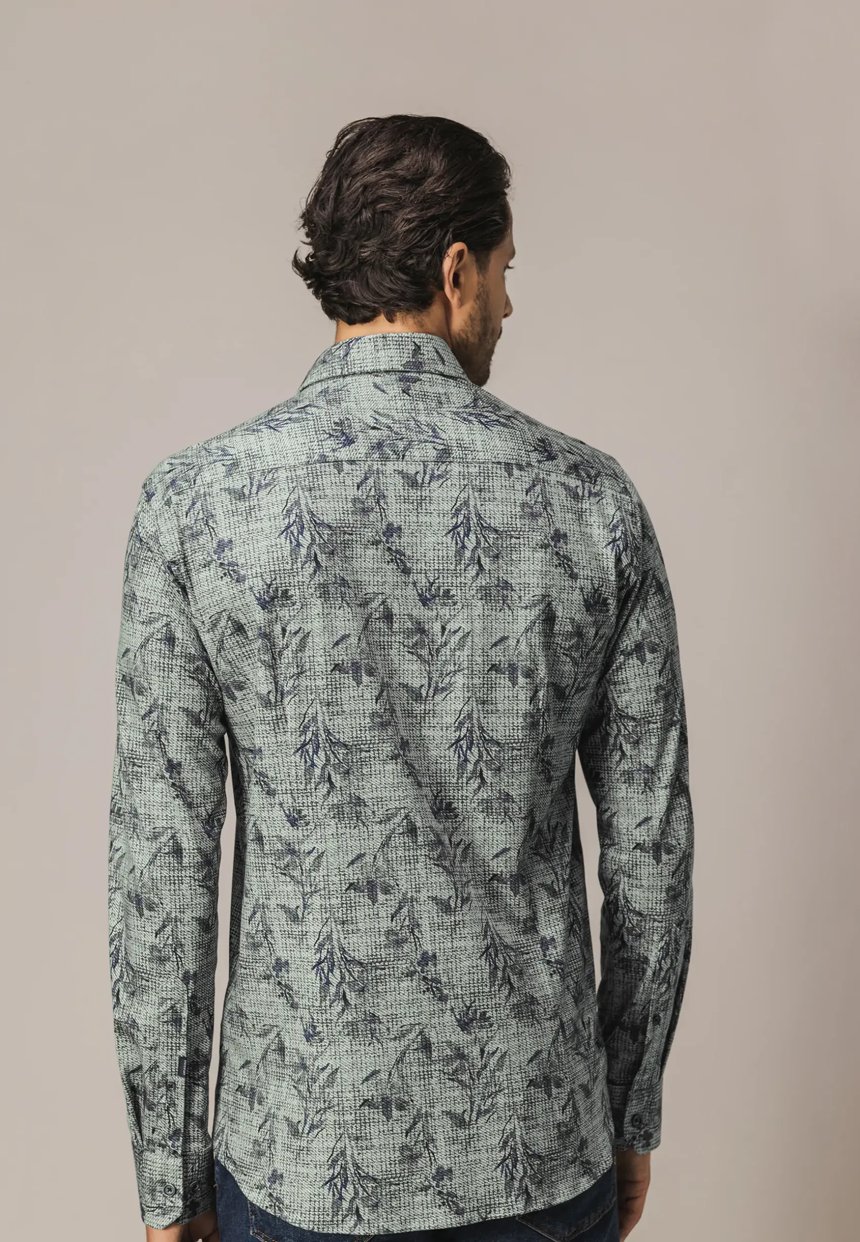 Jersey overhemd met all-over print