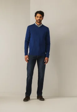 Katoenen trui met V-hals
