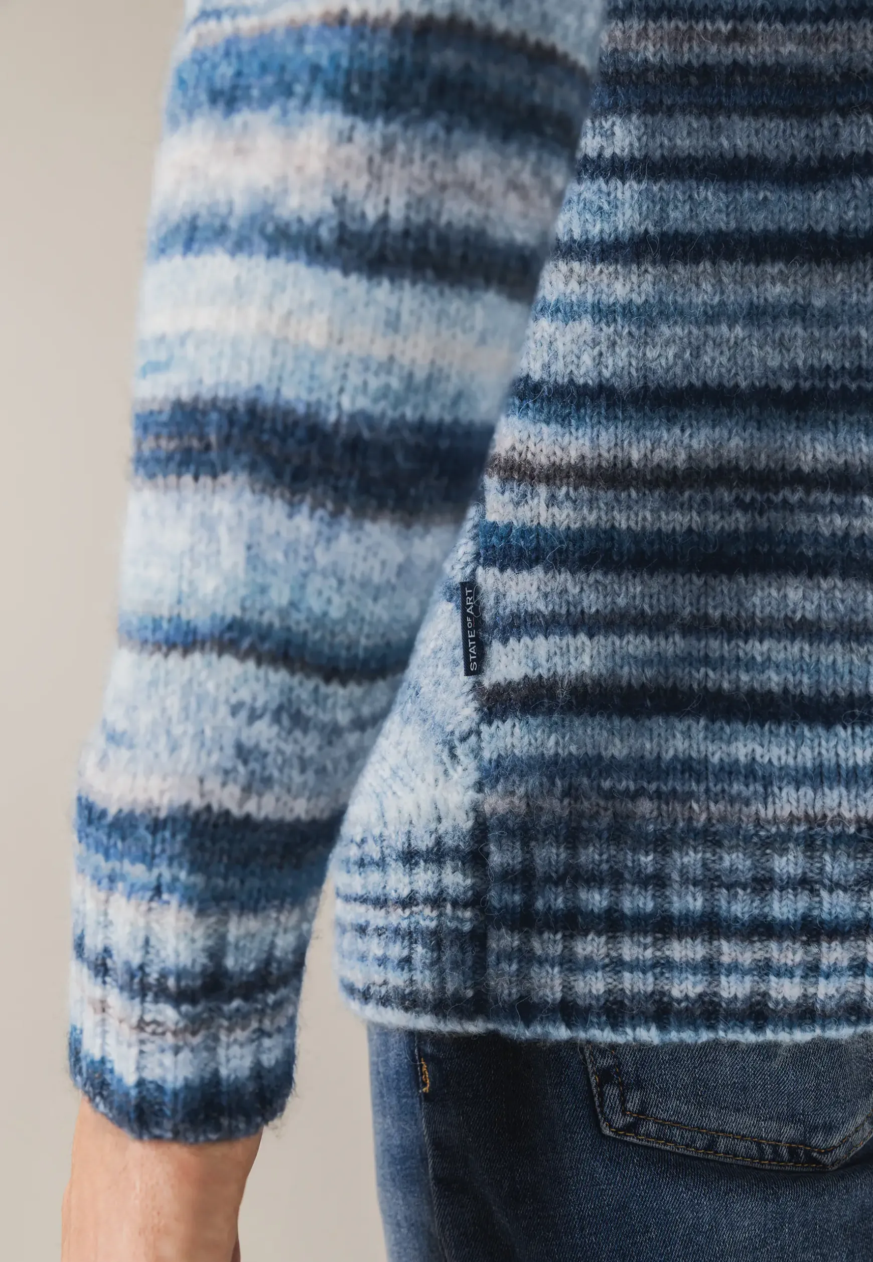 Multi-color trui met ronde hals