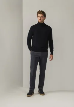 NAVIGATOR geruite chino in stretchstof