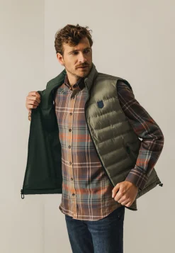 Omkeerbare bodywarmer met hoge kraag