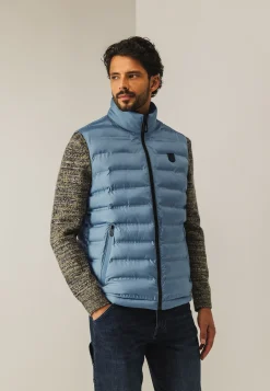 Omkeerbare bodywarmer met hoge kraag