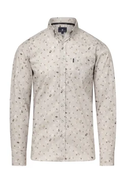 Overhemd met fijne streep en all-over print
