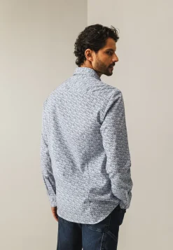 Poplin overhemd met all-over print