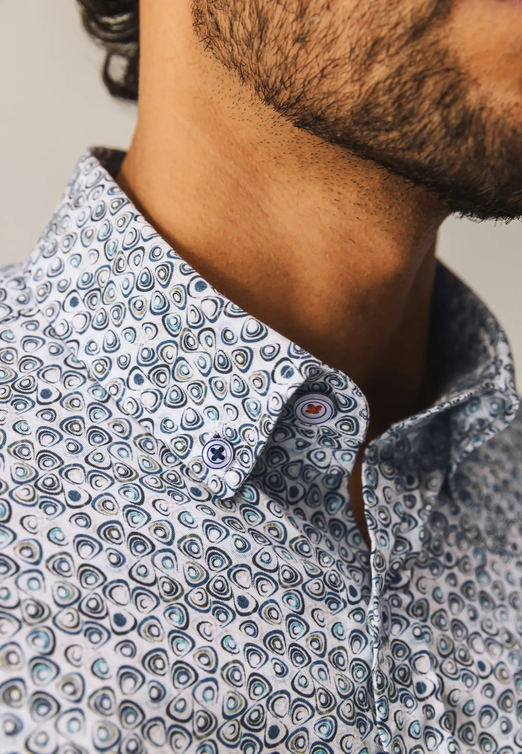 Poplin overhemd met all-over print