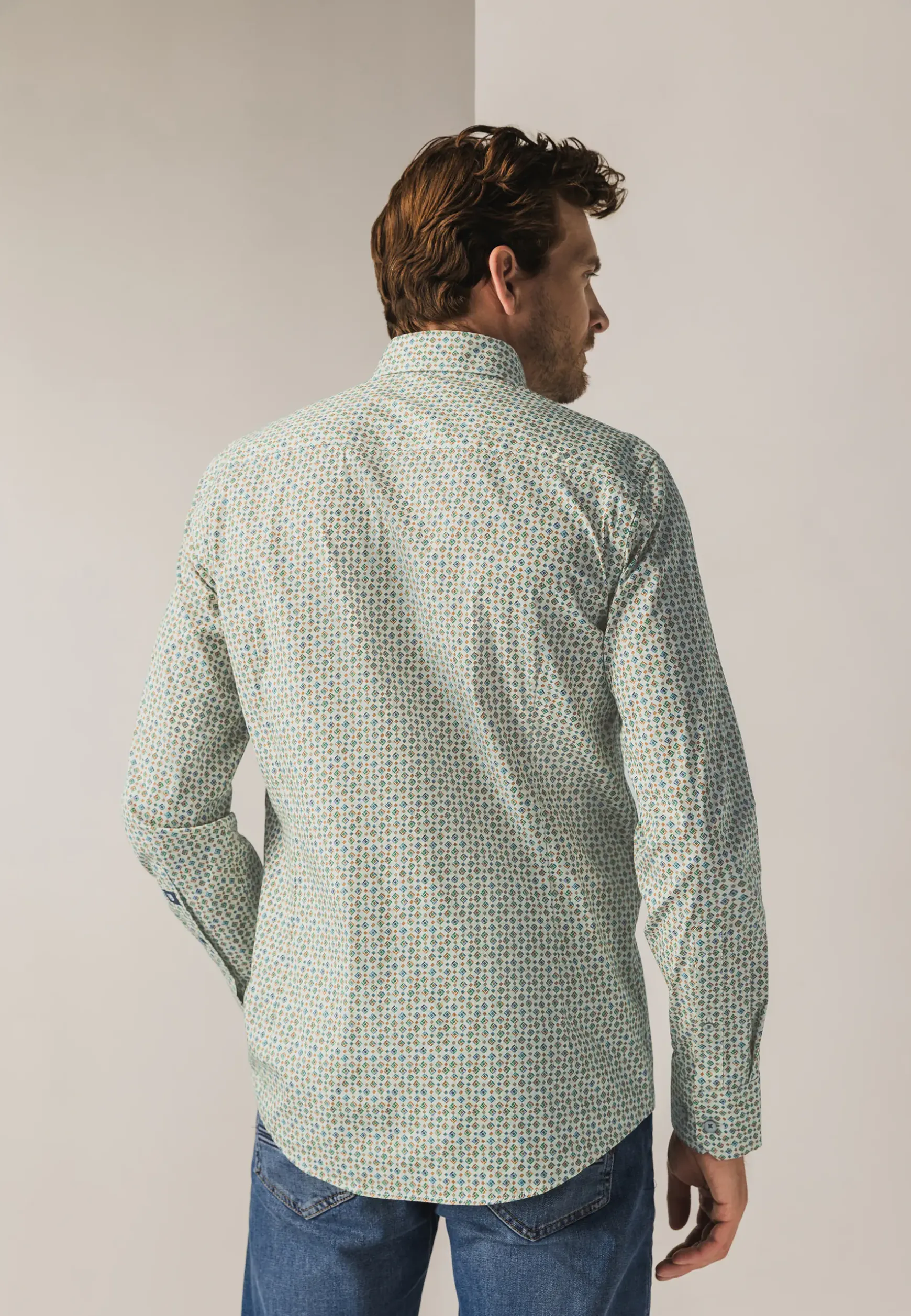 Poplin overhemd met all-over print