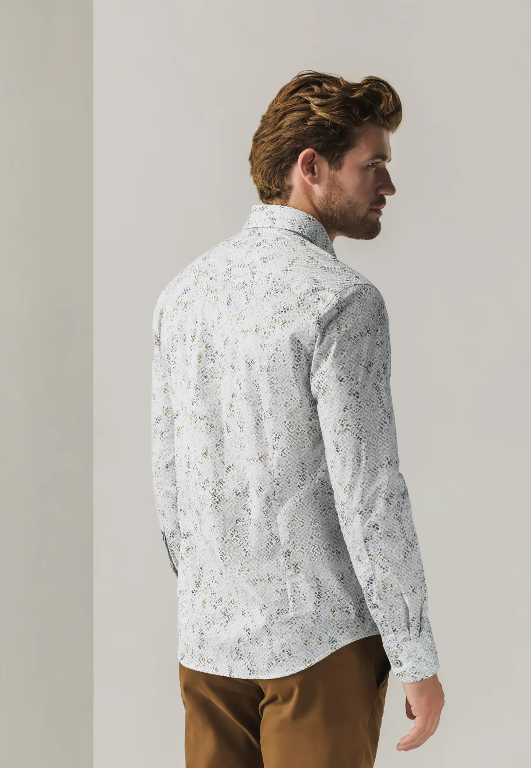 Poplin overhemd met all-over print