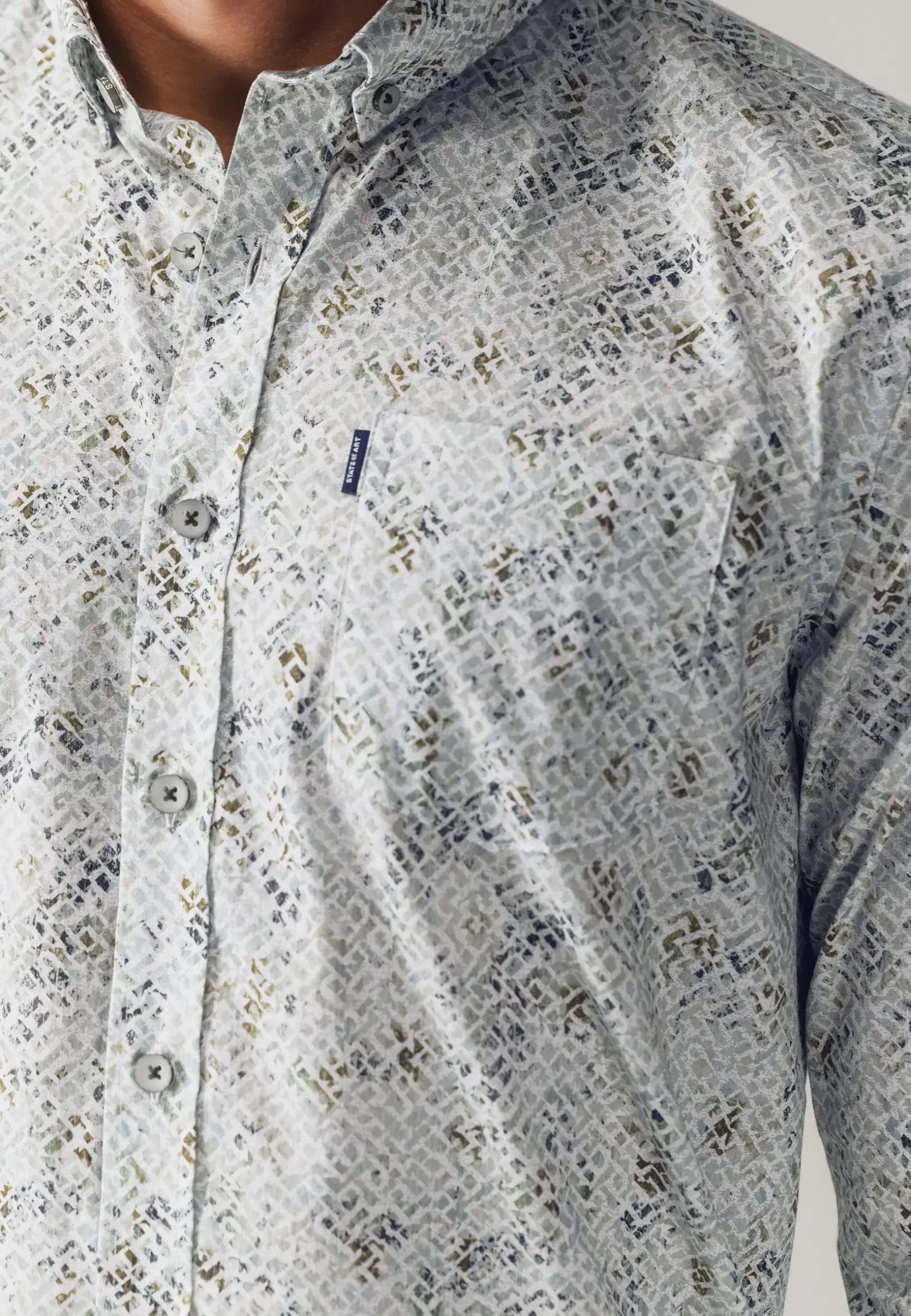 Poplin overhemd met all-over print