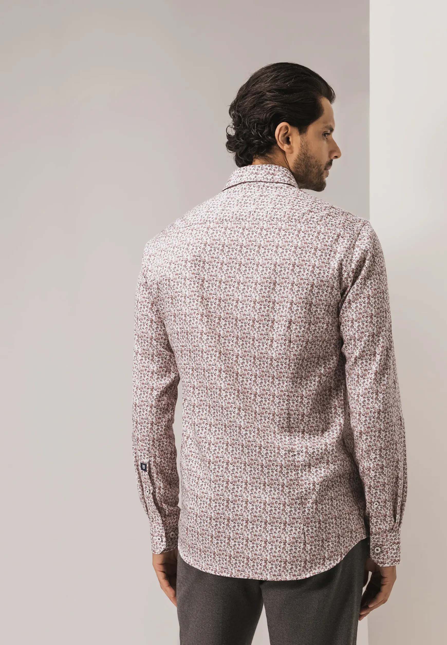 Poplin overhemd met all-over print
