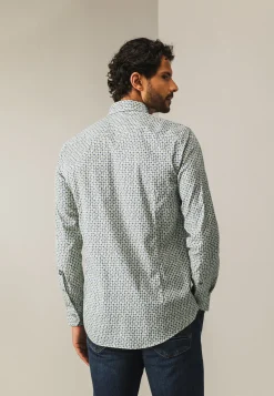Poplin overhemd met all-over print