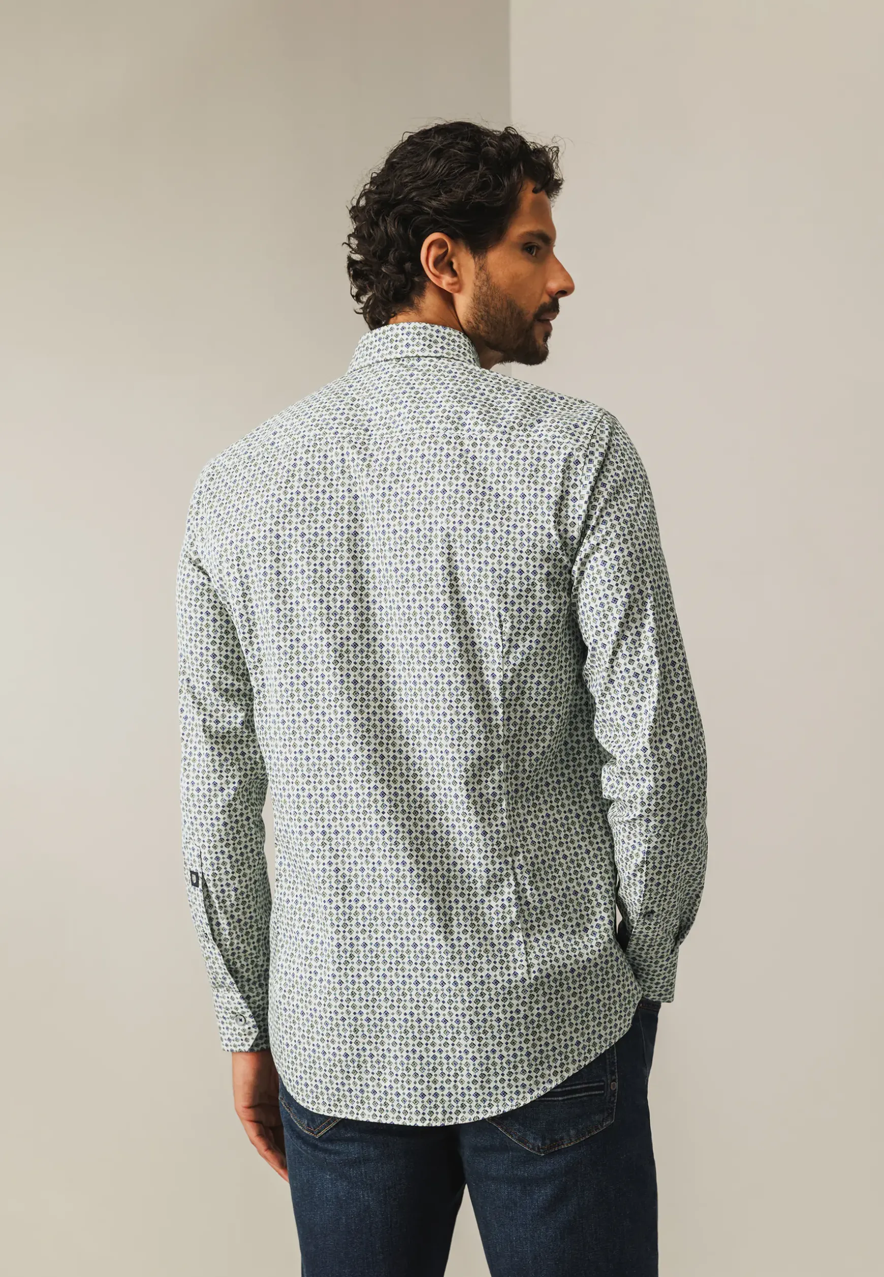 Poplin overhemd met all-over print