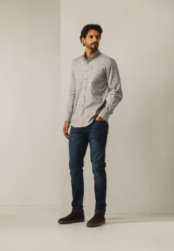 Poplin overhemd met all-over print