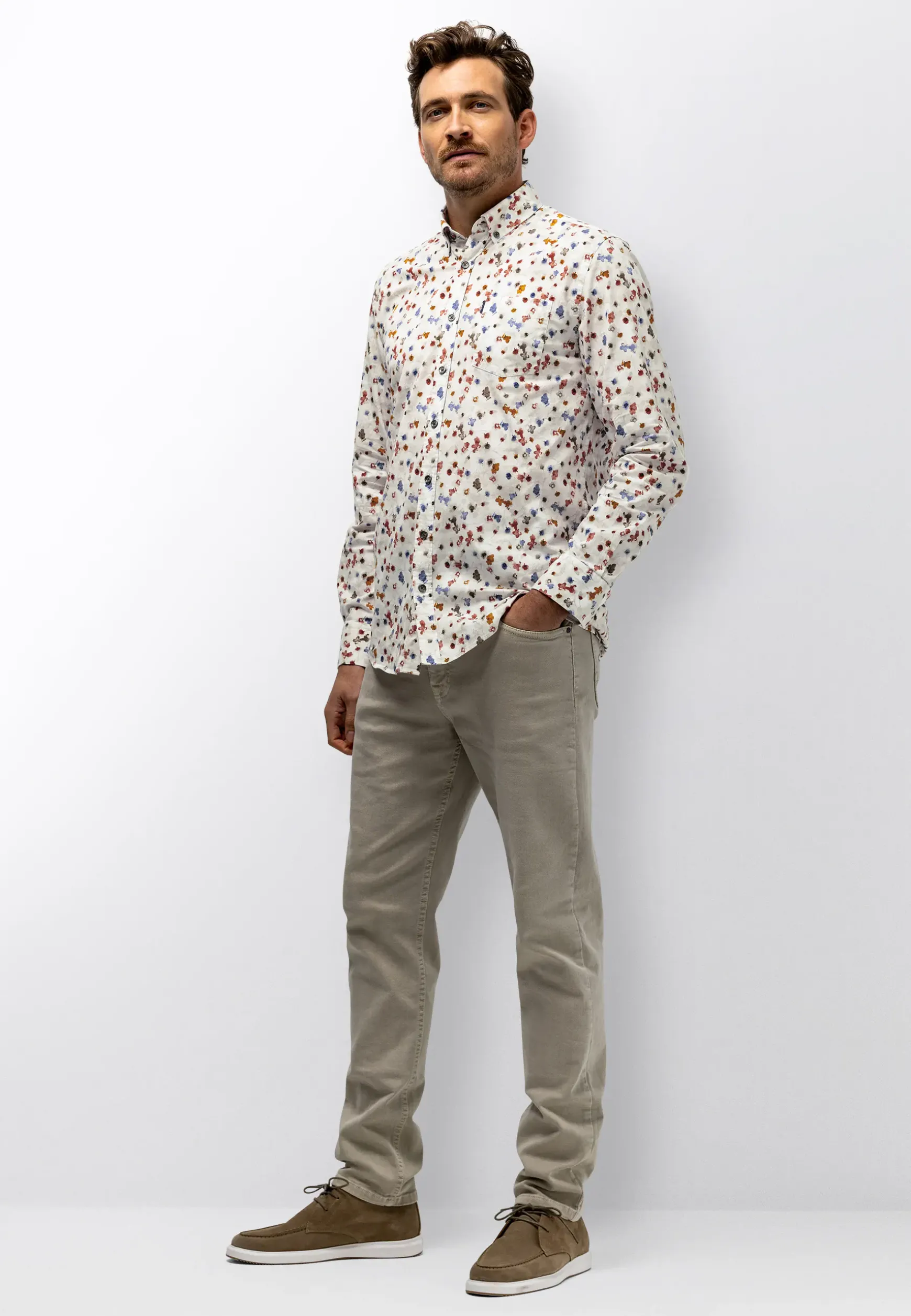 Poplin overhemd met bloemenprint