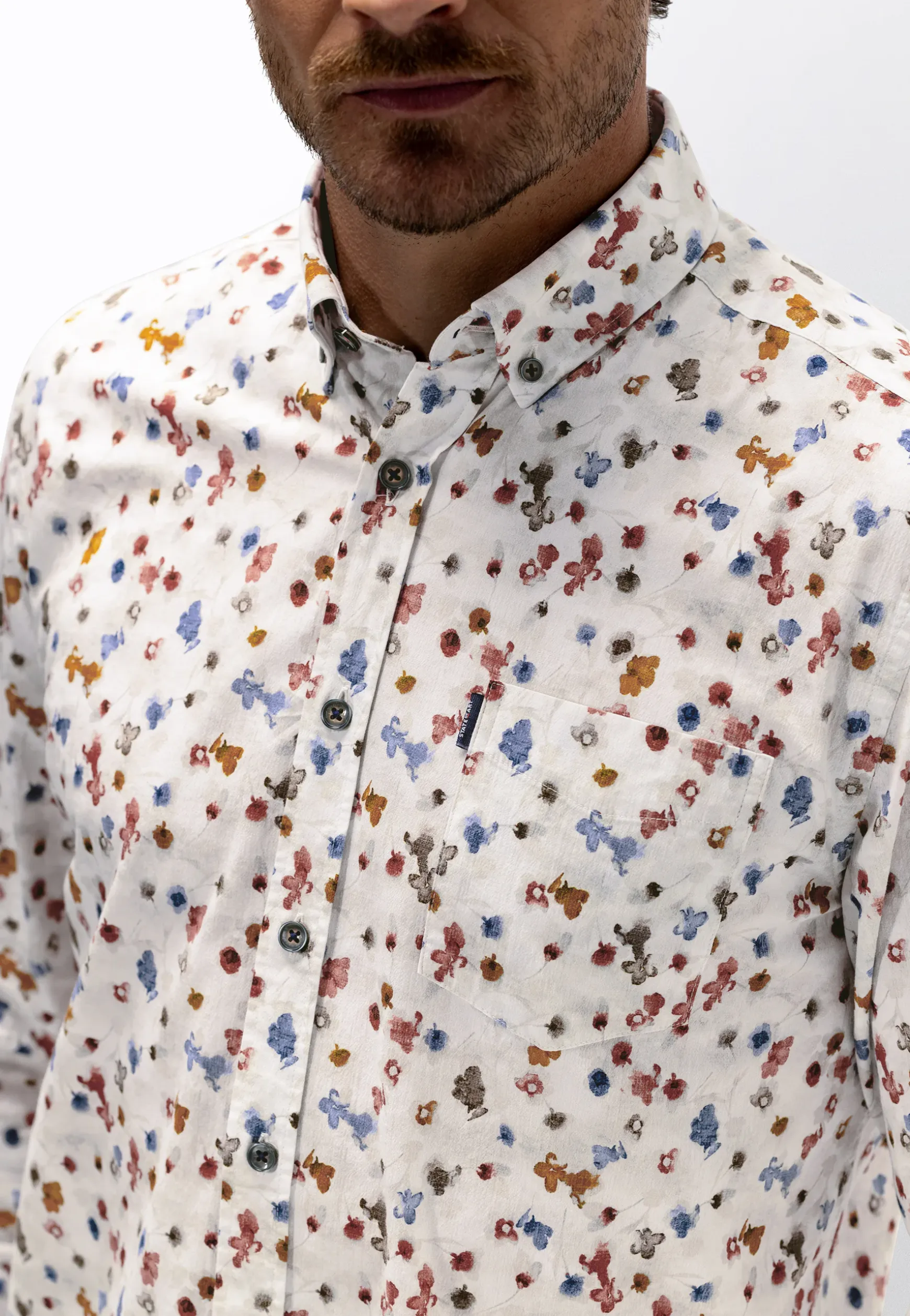 Poplin overhemd met bloemenprint