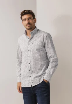 Poplin overhemd met botanische print